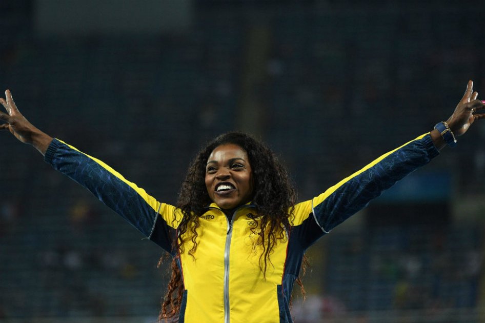 Caterine Ibargüen doble campeona mundial de salto triple. Foto: AFP