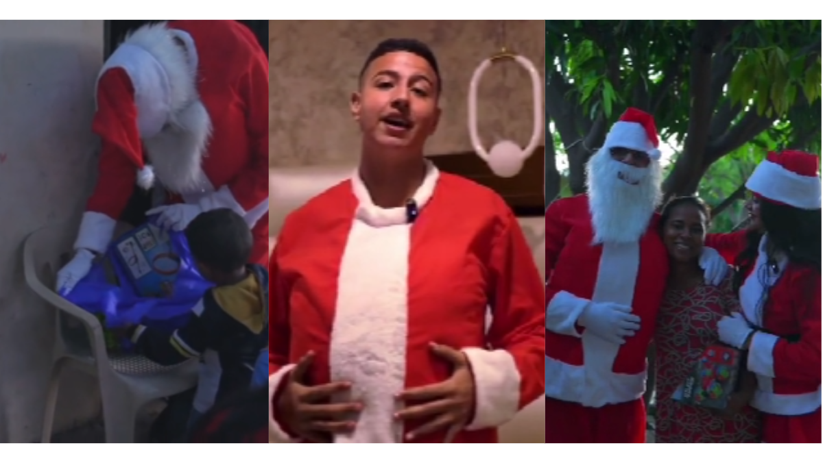 Martín Elías Jr. salió a repartir regalos vestido de Papá Noel en Valledupar