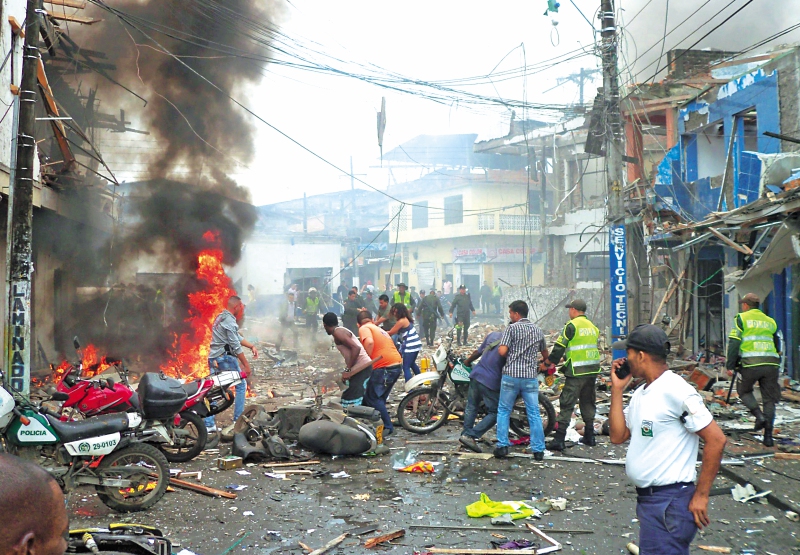 Víctimas de moto bomba en Tumaco, olvidadas