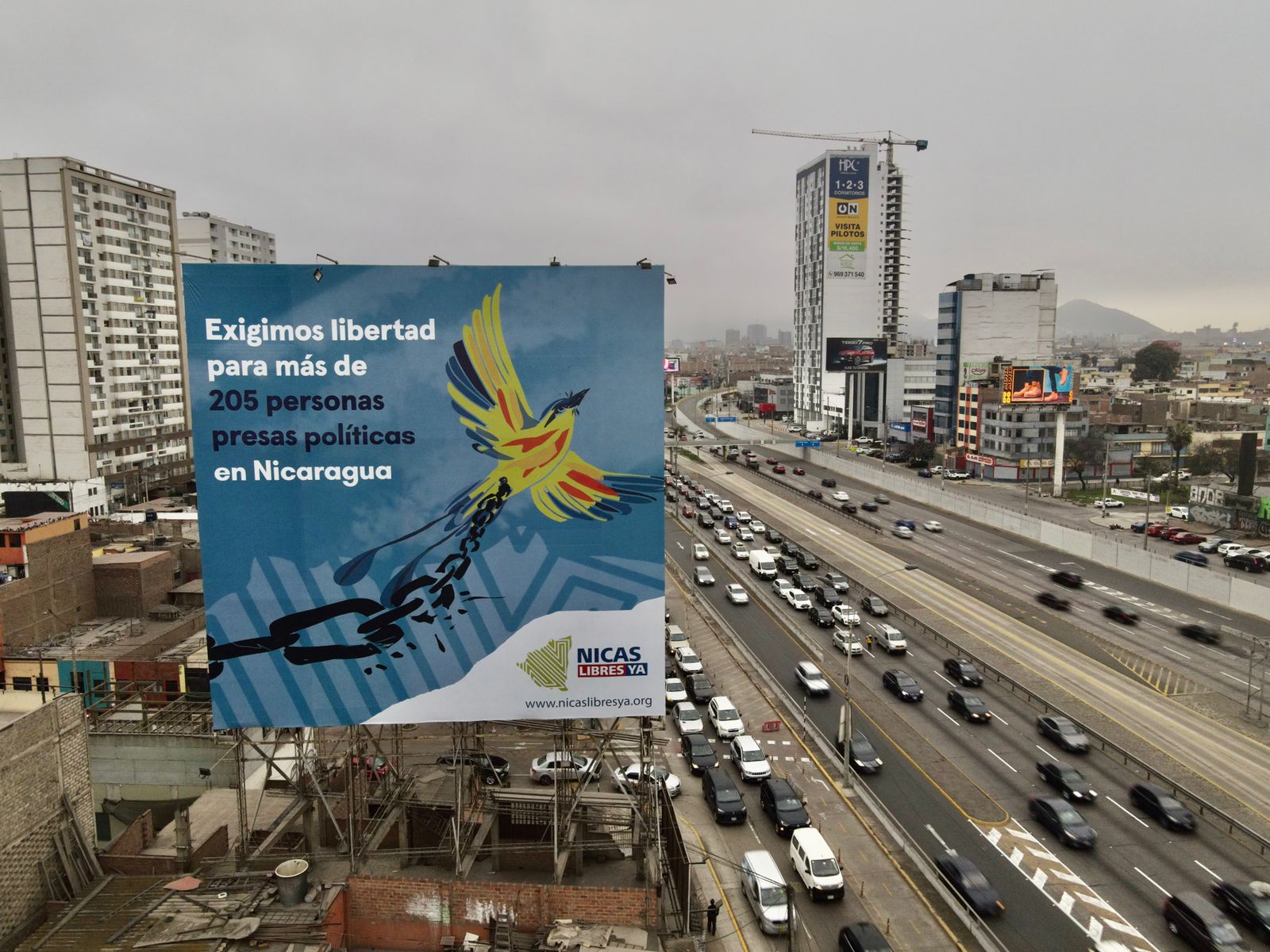 Este mural se instaló en una vía pública en Lima, Perú, durante los días de la Asamblea General de la OEA.