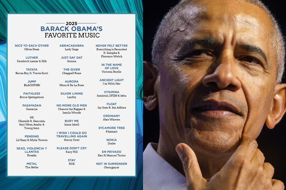 Dos colombianos aparecen en la lista de canciones más escuchadas de Obama en 2025