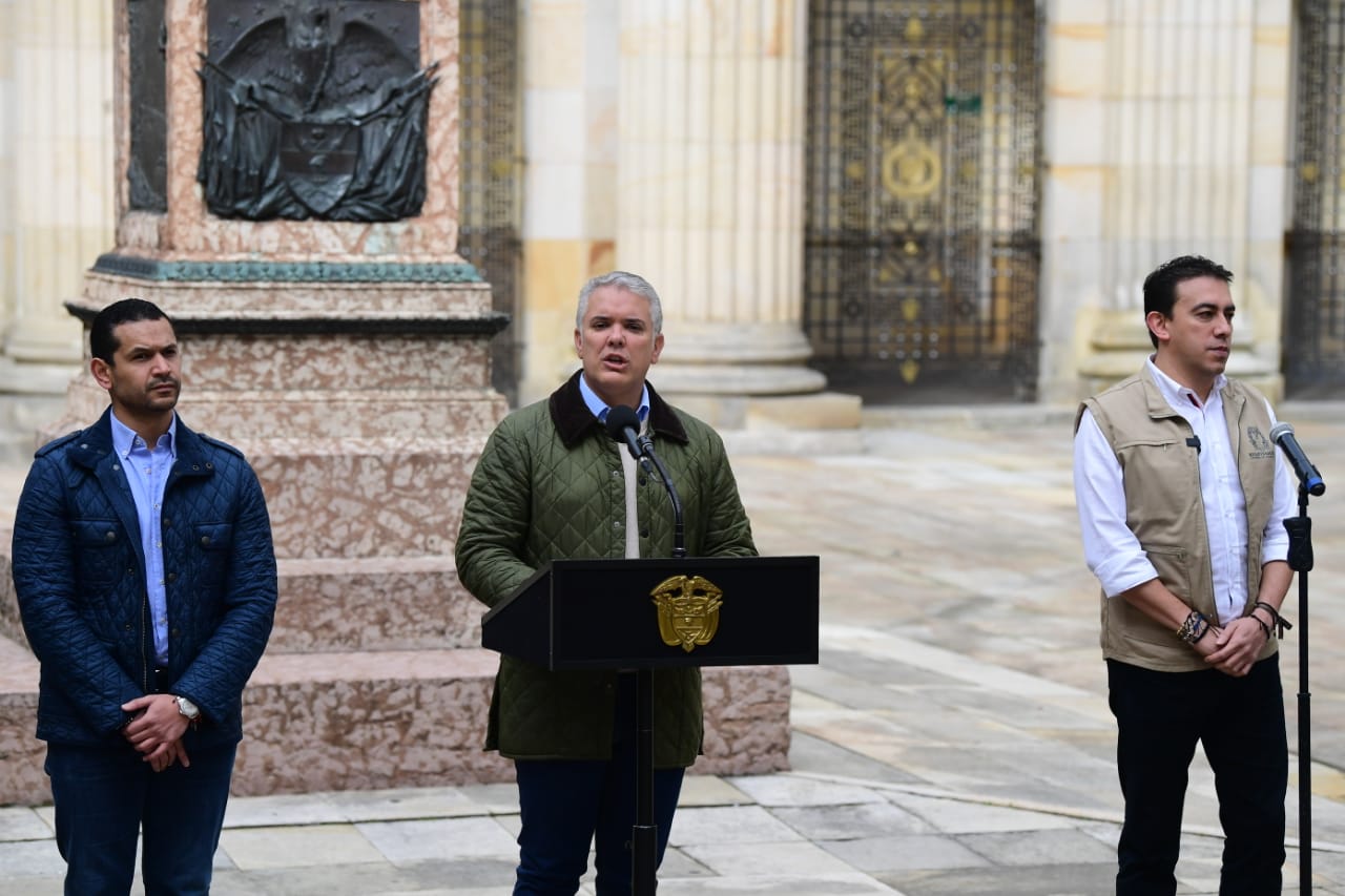El presidente Iván Duque, durante discurso apertura jornada electoral 2022, segunda vuelta.