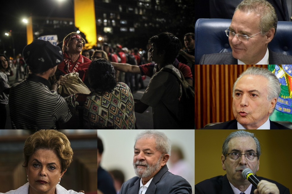 Cuando se votó el juicio, se reunieron numerosos defensores de Rousseff ante el Congreso. -  Dilma Rousseff, Lula da Silva, Eduardo Cunha,Michel Temer, Renan Calheiros. / EFE