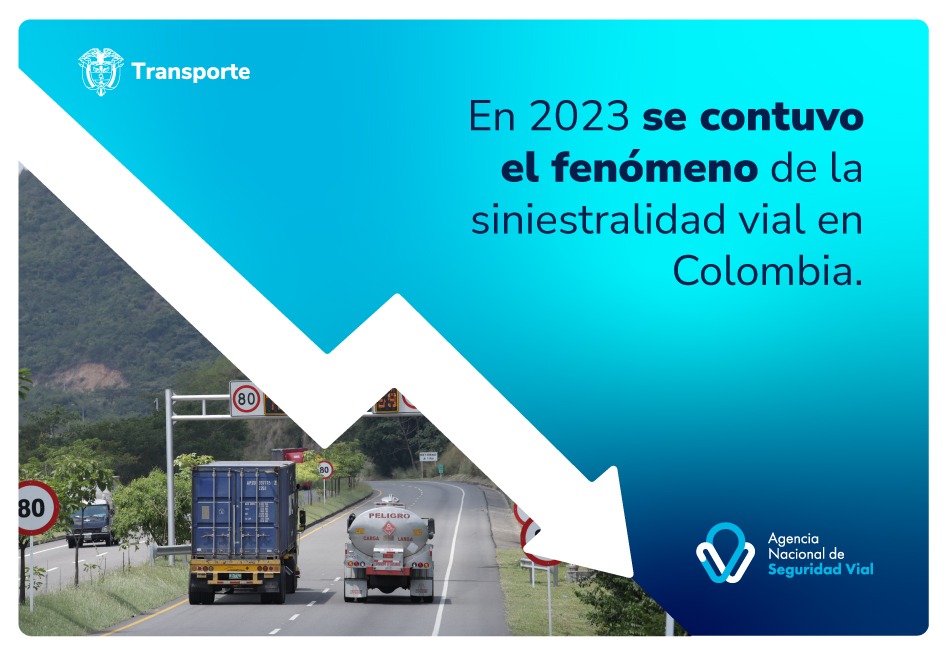 En Colombia se contuvo la siniestralidad vial en 2023: cifras relevantes