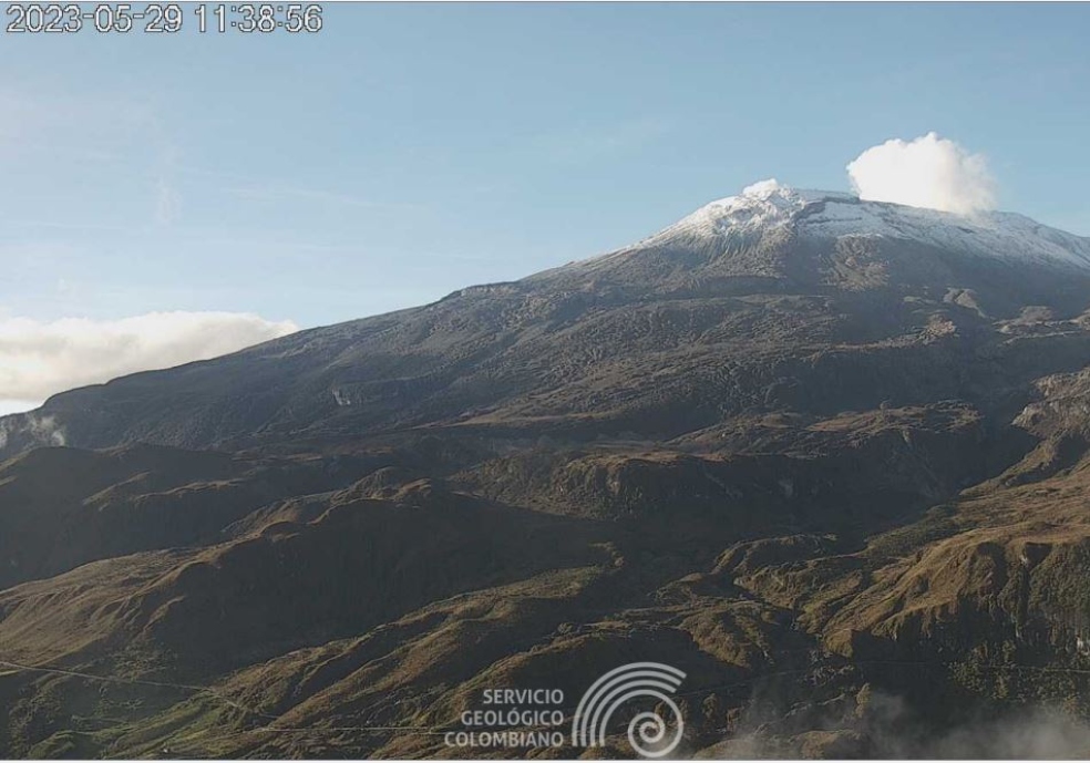 Este es el estado del volcán Nevado del Ruiz el lunes 29 de mayo
