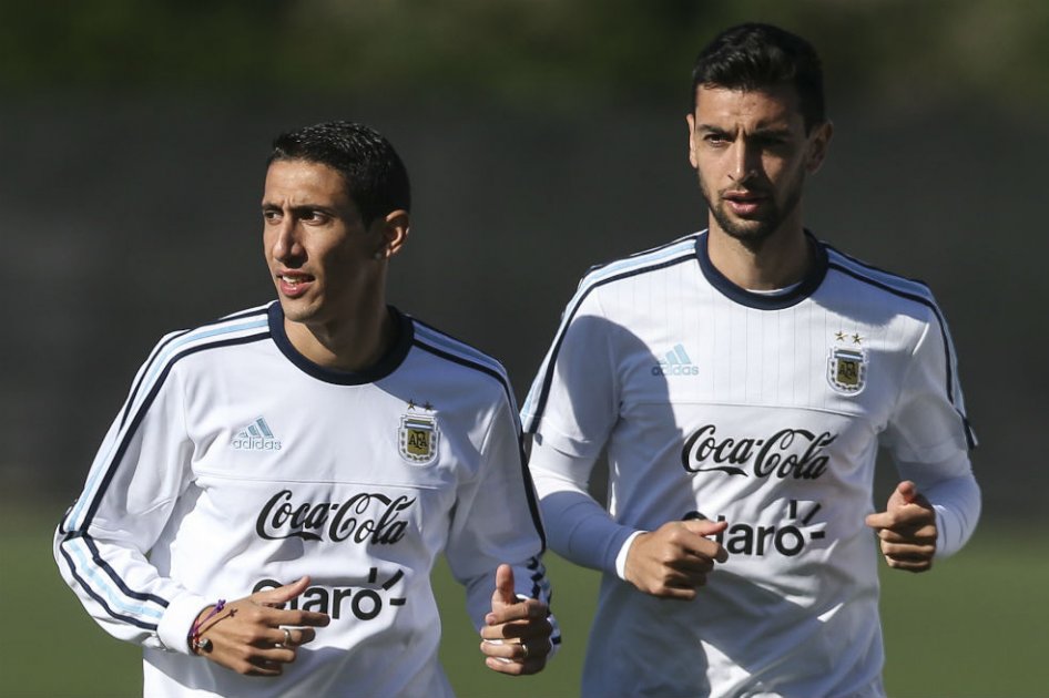 Los futbolistas argentinos Ángel Di María (izquierda) y Javier Pastore (derecha). /EFE