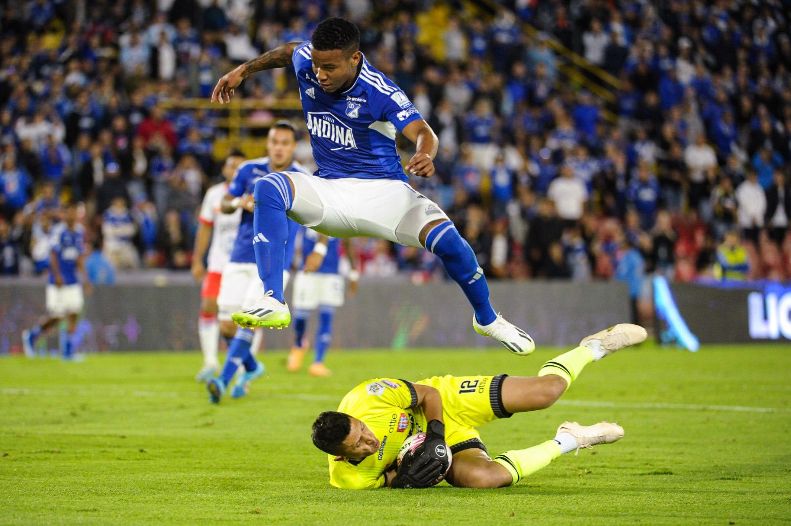 Ramiro Sánchez, portero de Unión y con pasado en Millonarios, no tuvo mucho trabajo este miércoles. A los locales no les costó tener la pelota, pero sí hacer daño con ella.