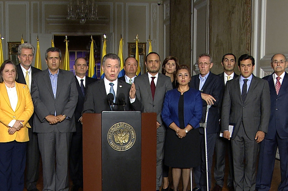 El presidente Santos piensa que la unidad en el tema de la disputa del mar de San Andrés con Nicaragua puede trasladarse al tema de la paz. / SIG