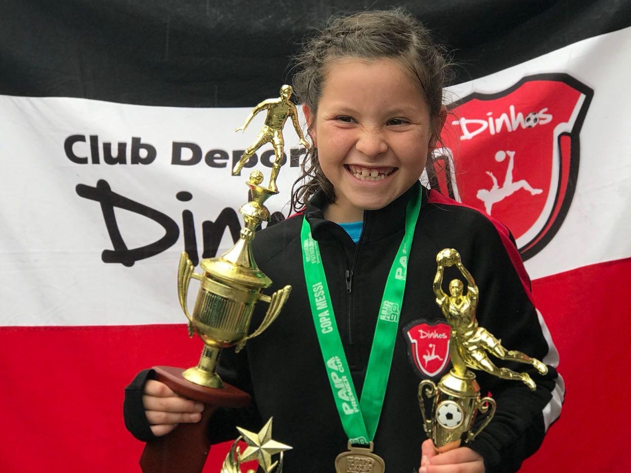 Maria Paz Mora durante su paso por Dinhos, club de formación que conoció gracias a su hermano, también futbolista.