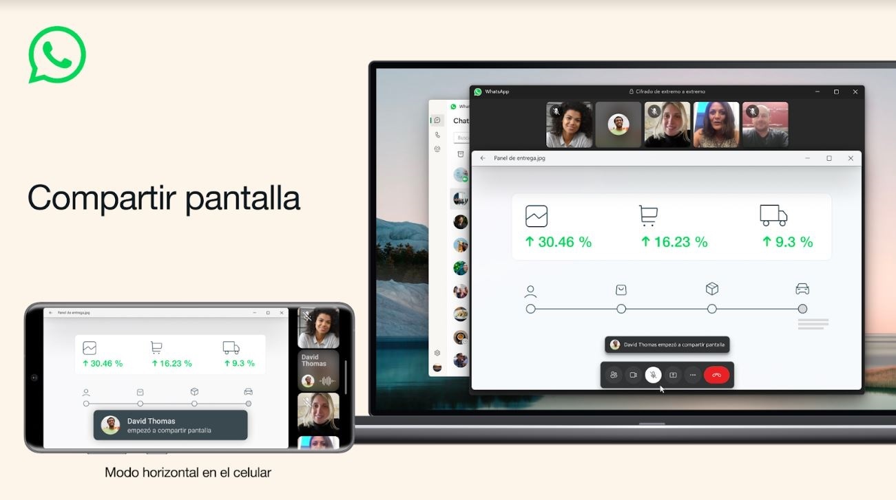 Así se podrá compartir pantalla durante las videollamadas de WhatsApp