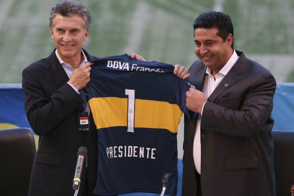 Candidato de presidente electo Macri, reelegido al frente de Boca Juniors