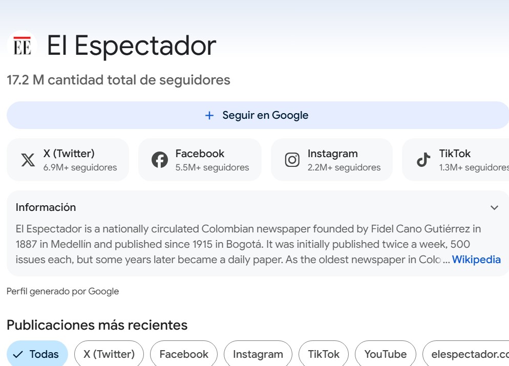 Así puede seguir a El Espectador en Google Discover: paso a paso