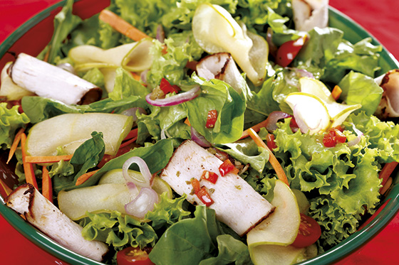 Para preparar, Ensalada de lomo de cerdo horneado con especias y manzana salteada