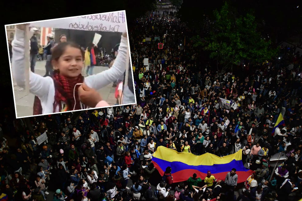 Allison, la pequeña “que la tiene clara” para manifestarse en el paro nacional 