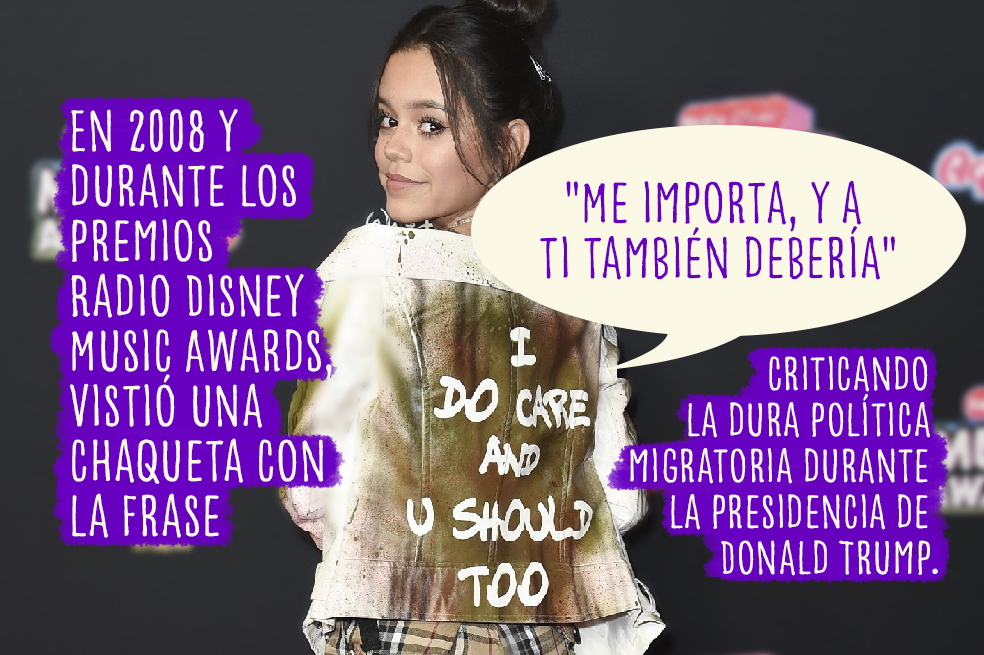 En 2008 y durante los premios Radio Disney Music Awards, vistió una chaqueta con la frase "Me importa, y a ti también debería", criticando la dura política migratoria durante la presidencia de Donald Trump.