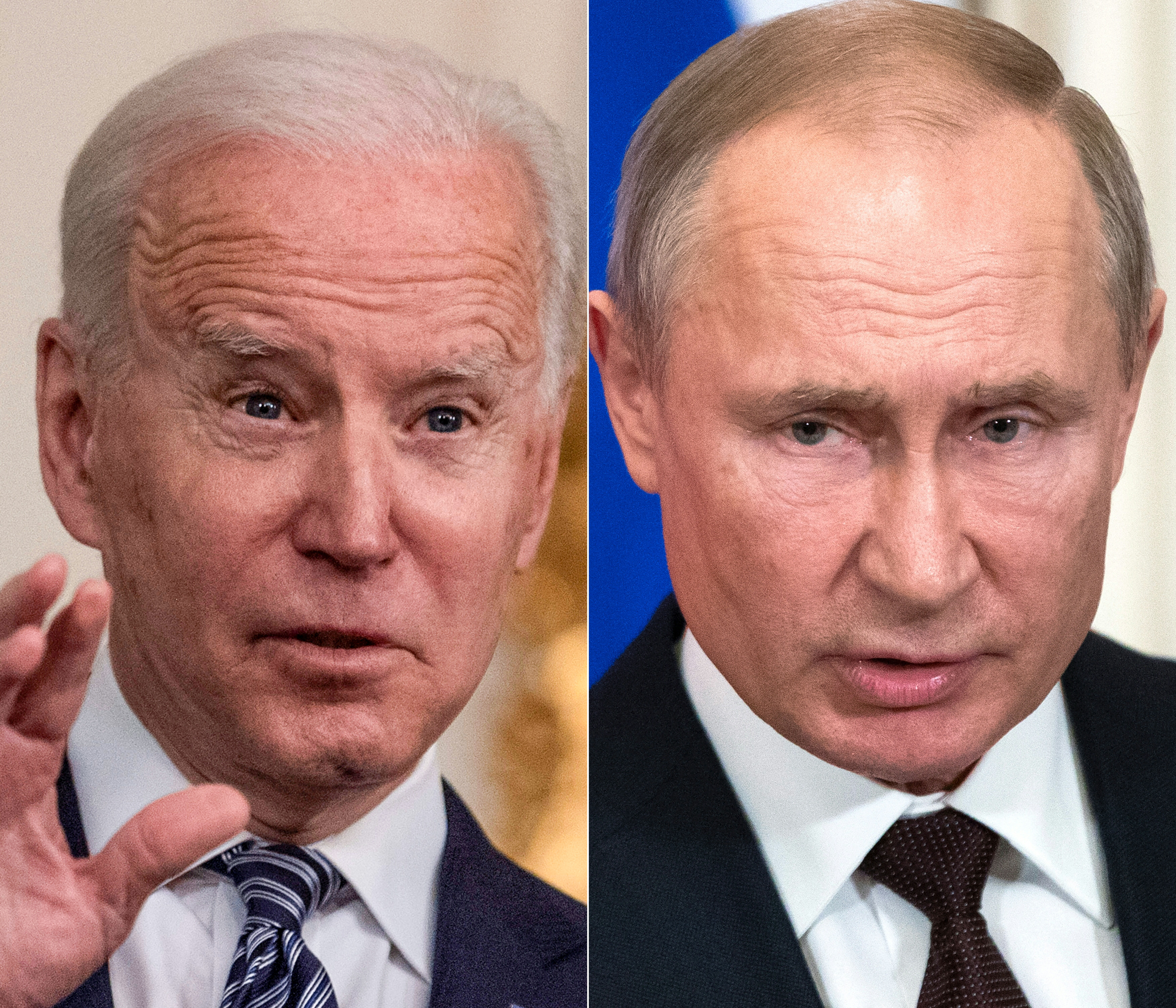 El presidente de Estados Unidos, Joe Biden, junto a su homólogo ruso, Vladimir Putin.