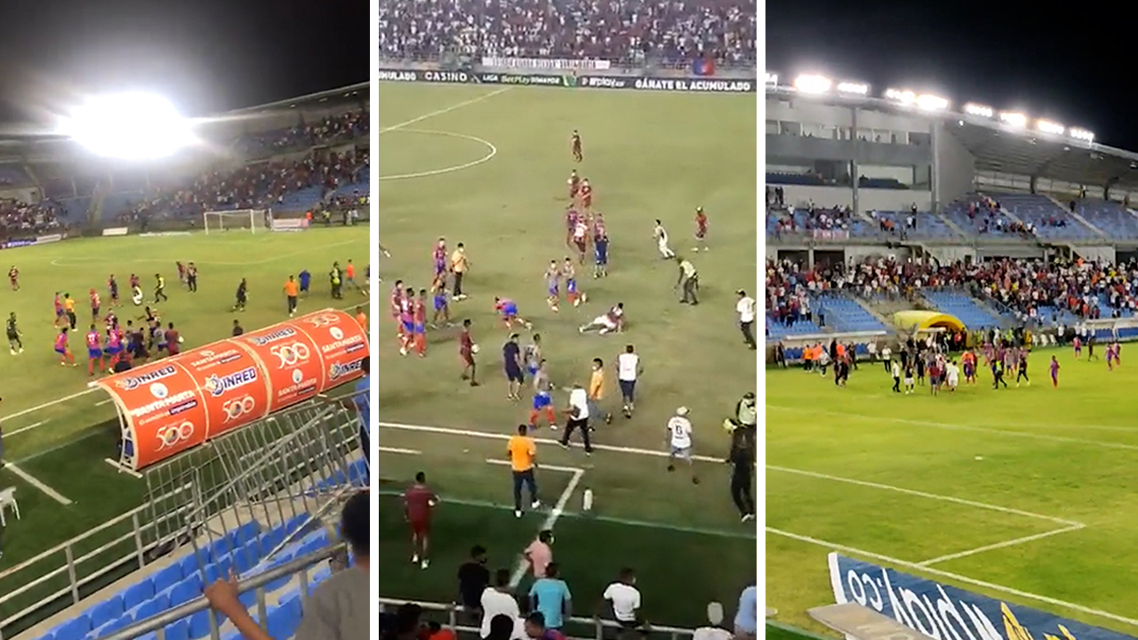 Unión Magdalena: hinchas invaden cancha y golpean a los jugadores