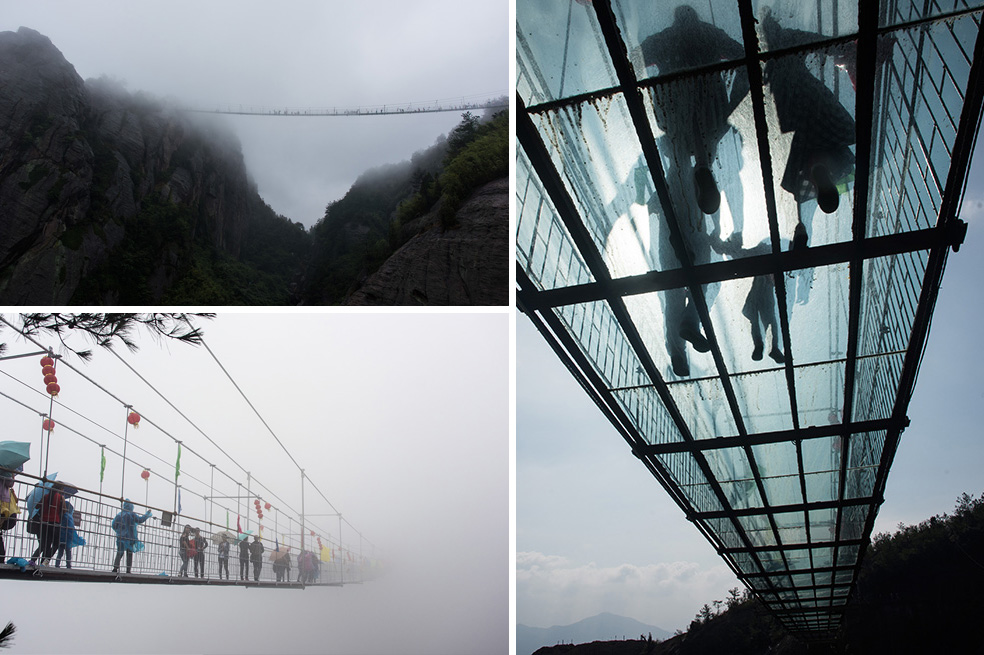 Un puente de vidrio que pone a prueba los nervios de los turistas