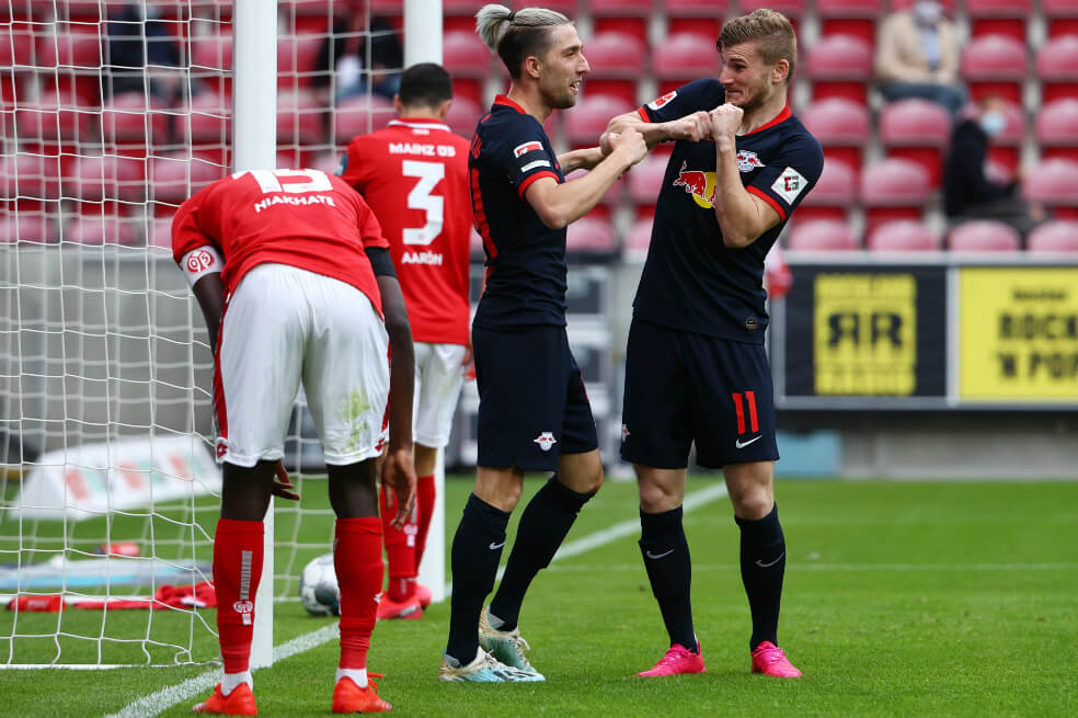 Leipzig golea 5-0 en Maguncia con triplete de Timo Werner