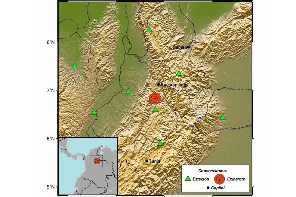 Se registra temblor en Santander, Antioquia, Boyacá y Cundinamarca