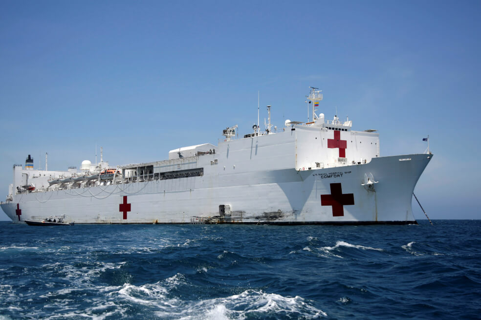 El USNS Comfort, el sexto barco hospital más grande del mundo está en Santa Marta