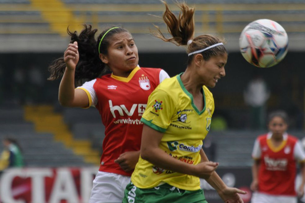 Leicy Santos anotó tres tantos en la goleada del equipo capitalino a Huila. / Cortesía Santa Fe