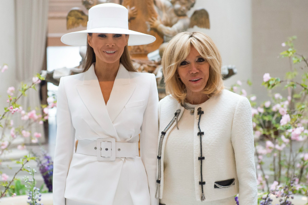 “Melania Trump es muy divertida pero no puede salir”, Brigitte Macron