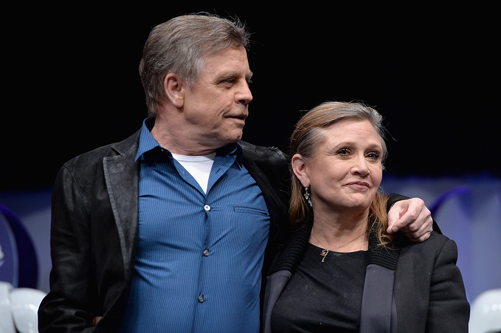 Luke Skywalker y la Princesa Leia en 2015