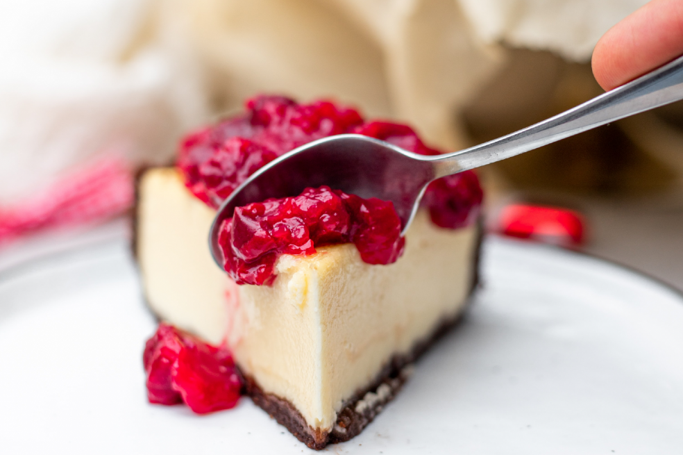 Torta de queso con arándanos