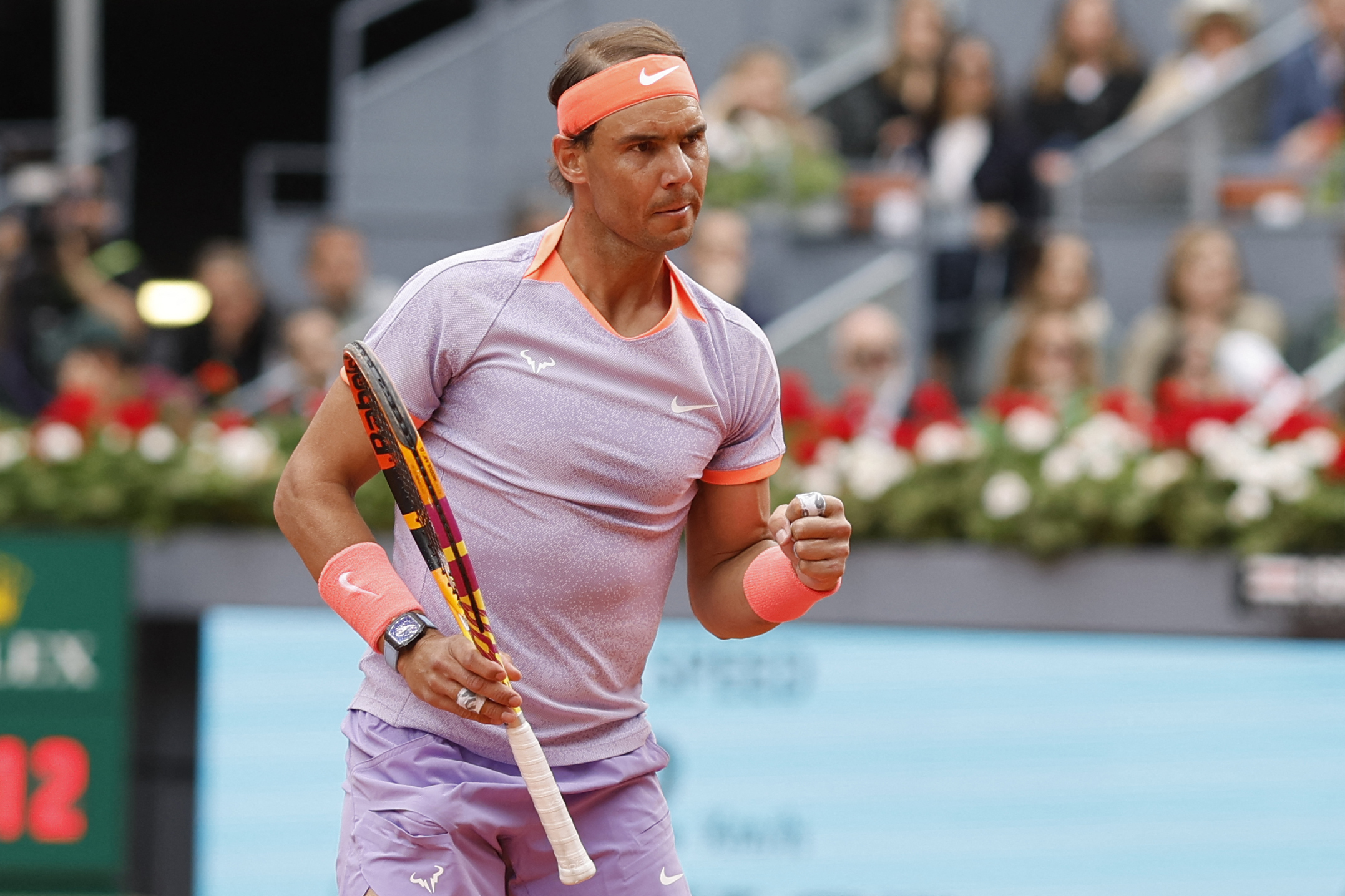 Rafael Nadal durante el partido contra el estadounidense Darwin Blanch en la Caja Mágica de Madrid.