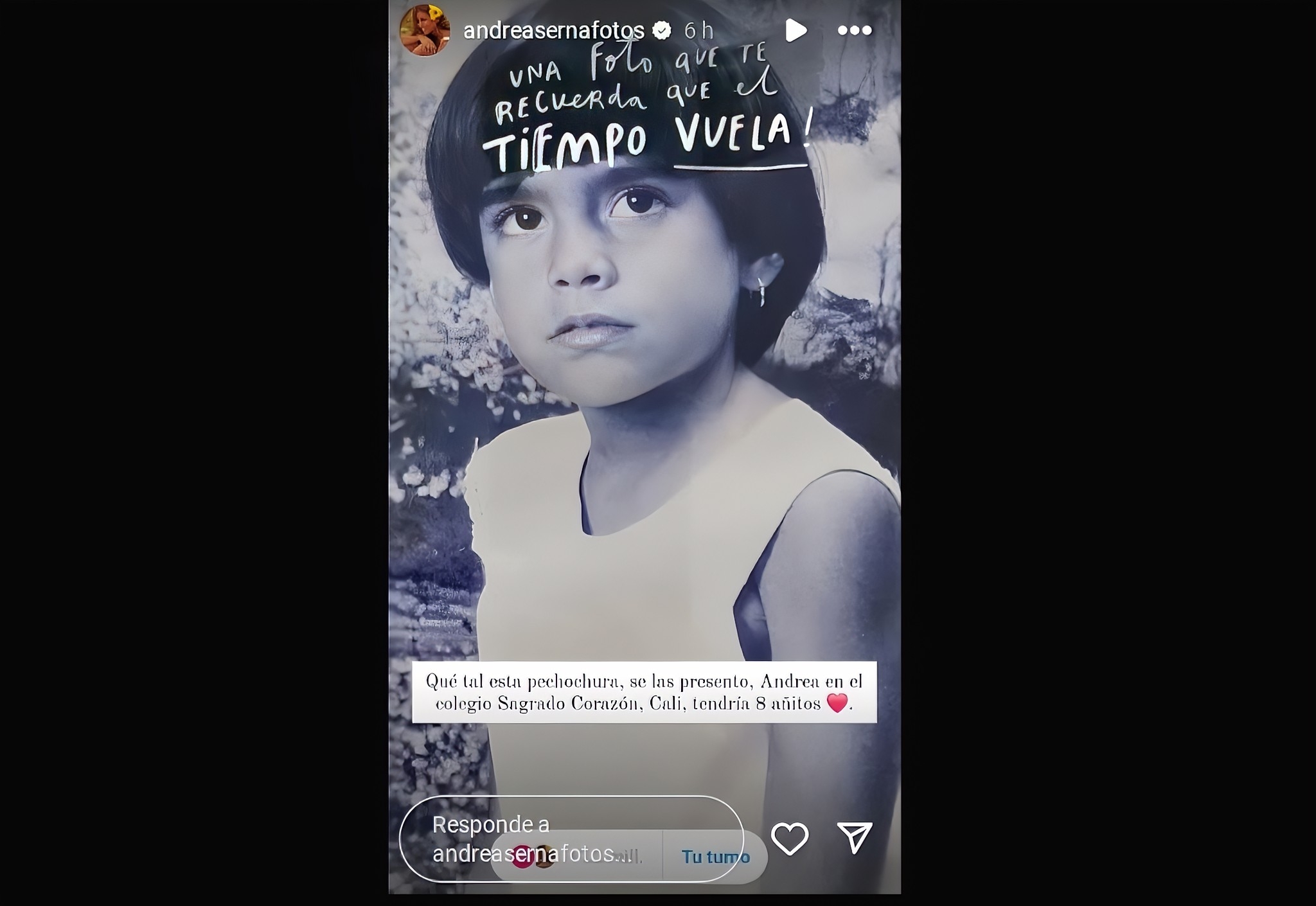 Andrea Serna desempolvó el álbum y compartió foto de su infancia ¿Irreconocible?