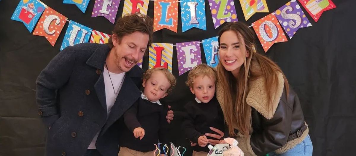 Fotos: Alejandro Riaño y Mari Manotas celebraron los dos años de sus gemelos