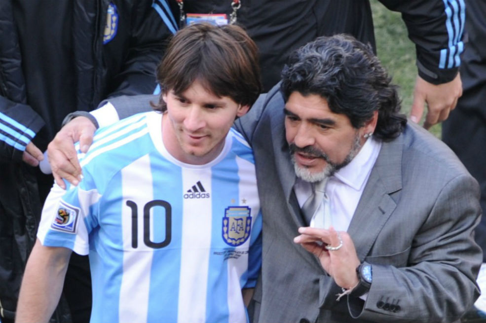 Maradona: «Messi en el Barcelona es uno y en la selección es uno más»