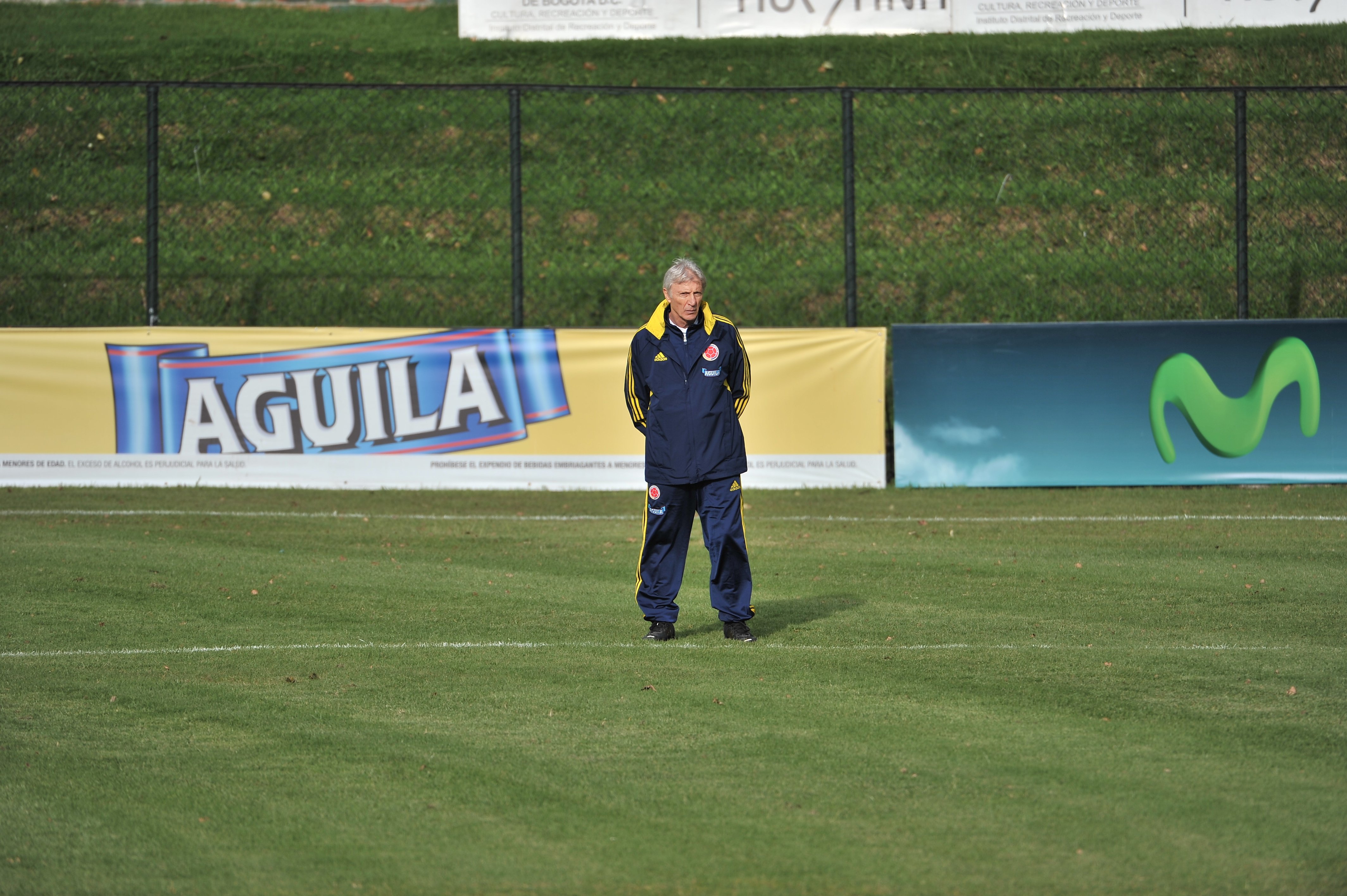 Jugadores de la selección Colombia de mayores, durante un entrenamiento en Bogotá.