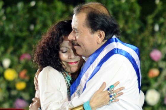 Daniel Ortega, presidente de Nicaragua, y Rosario Murillo, primera dama y vicepresidenta del país. / AFP
