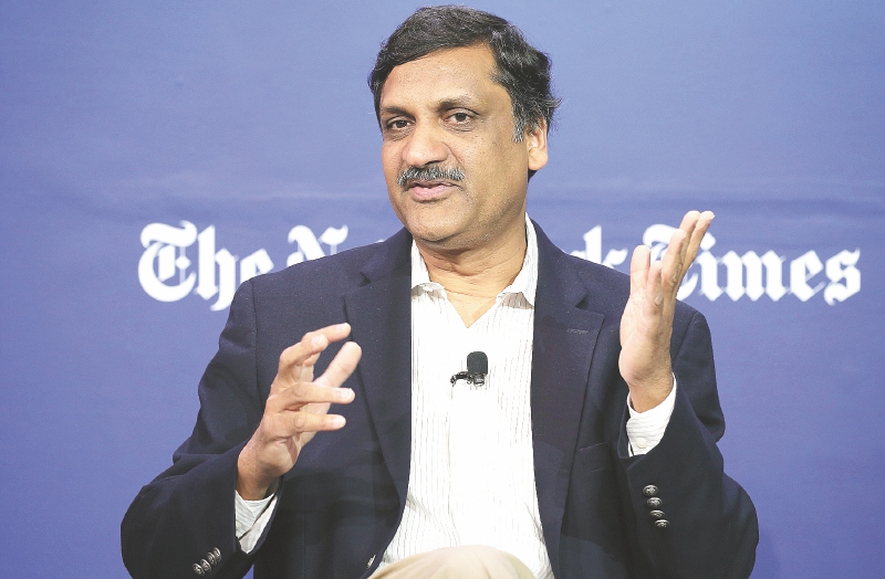 NEW YORK, NY - SEPTEMBER 17: CEO of edX, Anant Agarwal speaks onstage during the New York Times Schools for Tomorrow conference at New York Times Building on September 17, 2015 in New York City. (Photo by Neilson Barnard/Getty Images for New York Times)
