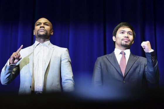 Floyd Mayweather y Manny Pacquiao se enfrentarán el próximo sábado en Las Vegas. Foto: AFP
