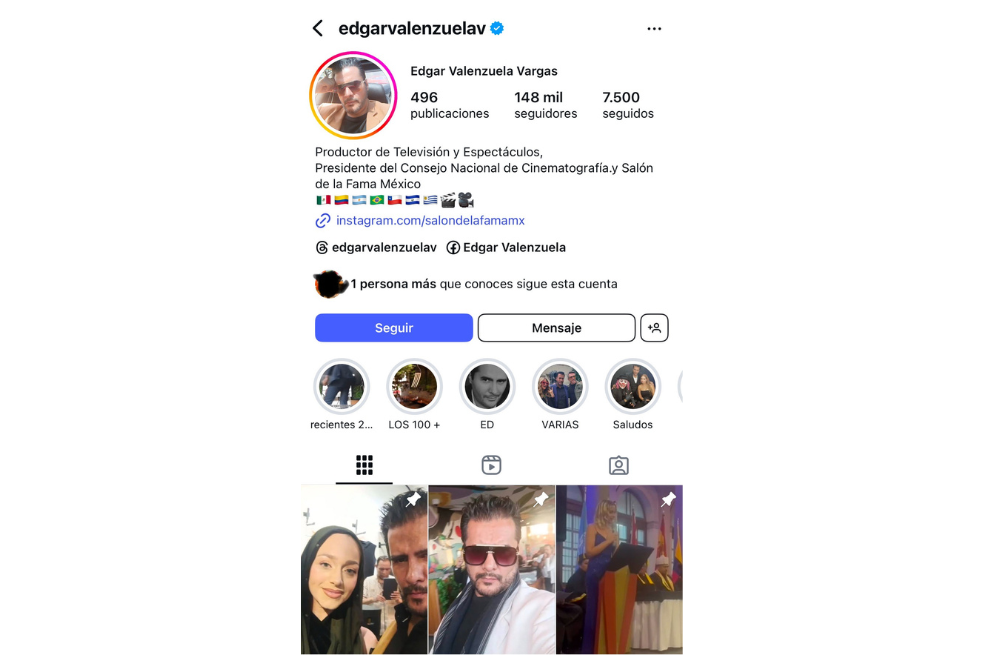 “El diploma de Vendrell fue firmado por el ‘Salón de la Fama Latinoamérica’, cuyo presidente es Édgar Valenzuela, quien en su biografía en Instagram se define como productor de televisión y espectáculos”.