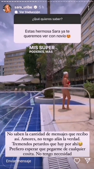 La modelo Sara Uribe reveló la razón de su soltería después de terminar con el papá de su hijo, Fredy Guarín.