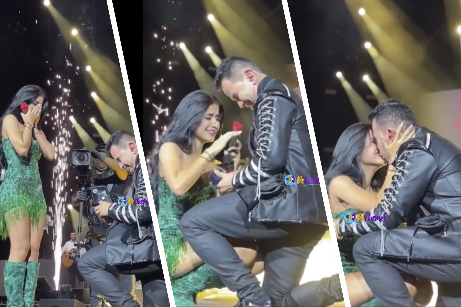 Jhonny Rivera y Jenny López se casan. Así fue la propuesta en pleno concierto