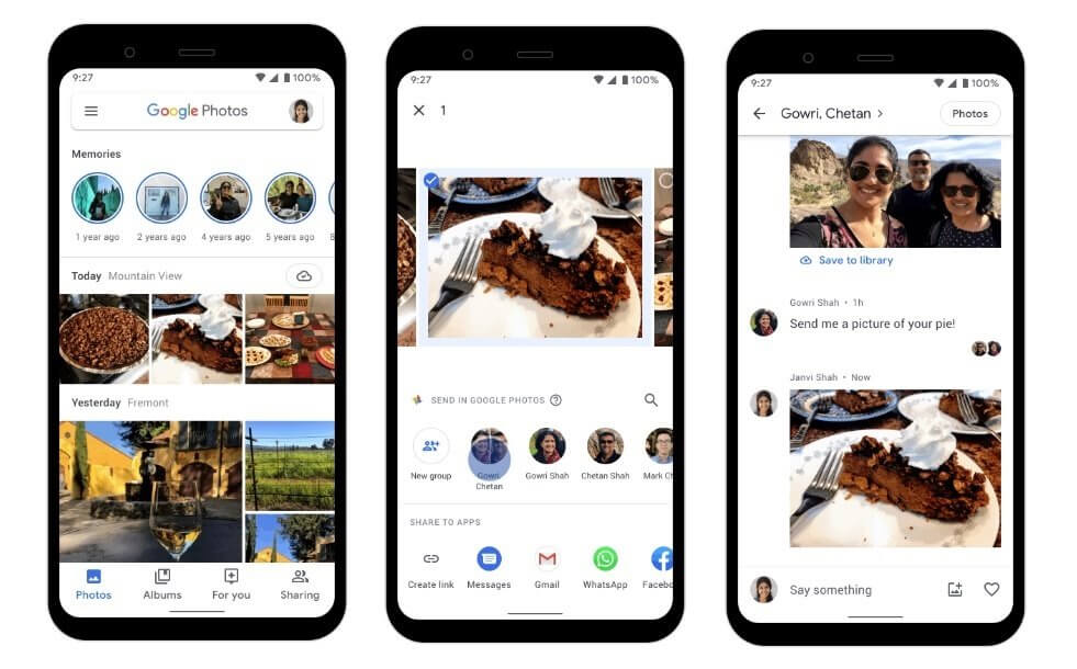 Google Fotos activa un chat para compartir fotografías