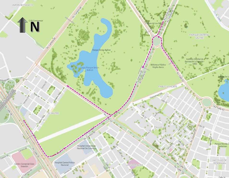 Mientras que,quienes circulan en sentido oriente – occidente por la calle 63 podrán tomar la carrera 60 al sur y calle 53 o la calle 26 al occidente.
