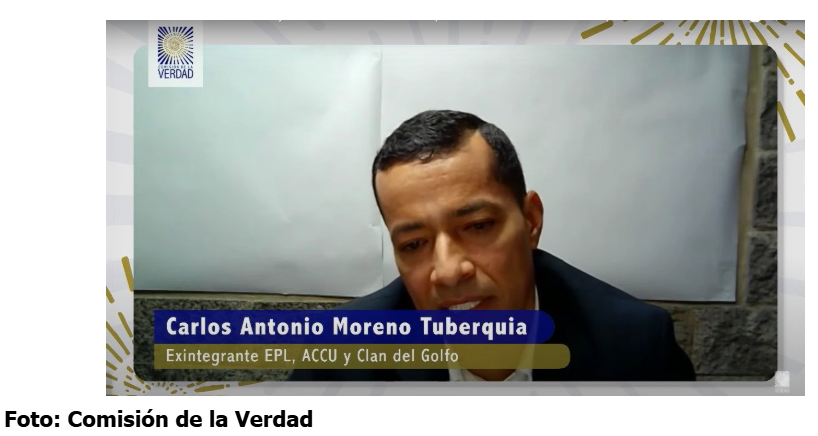 Carlos Antonio Moreno Tuberquía, conocido como “Nicolás”, fue reclutado por los Comandos Populares, con 14 años, hizo parte de la falsa de desmovilización y años después fue uno de los máximos comandantes del Clan del Golfo.