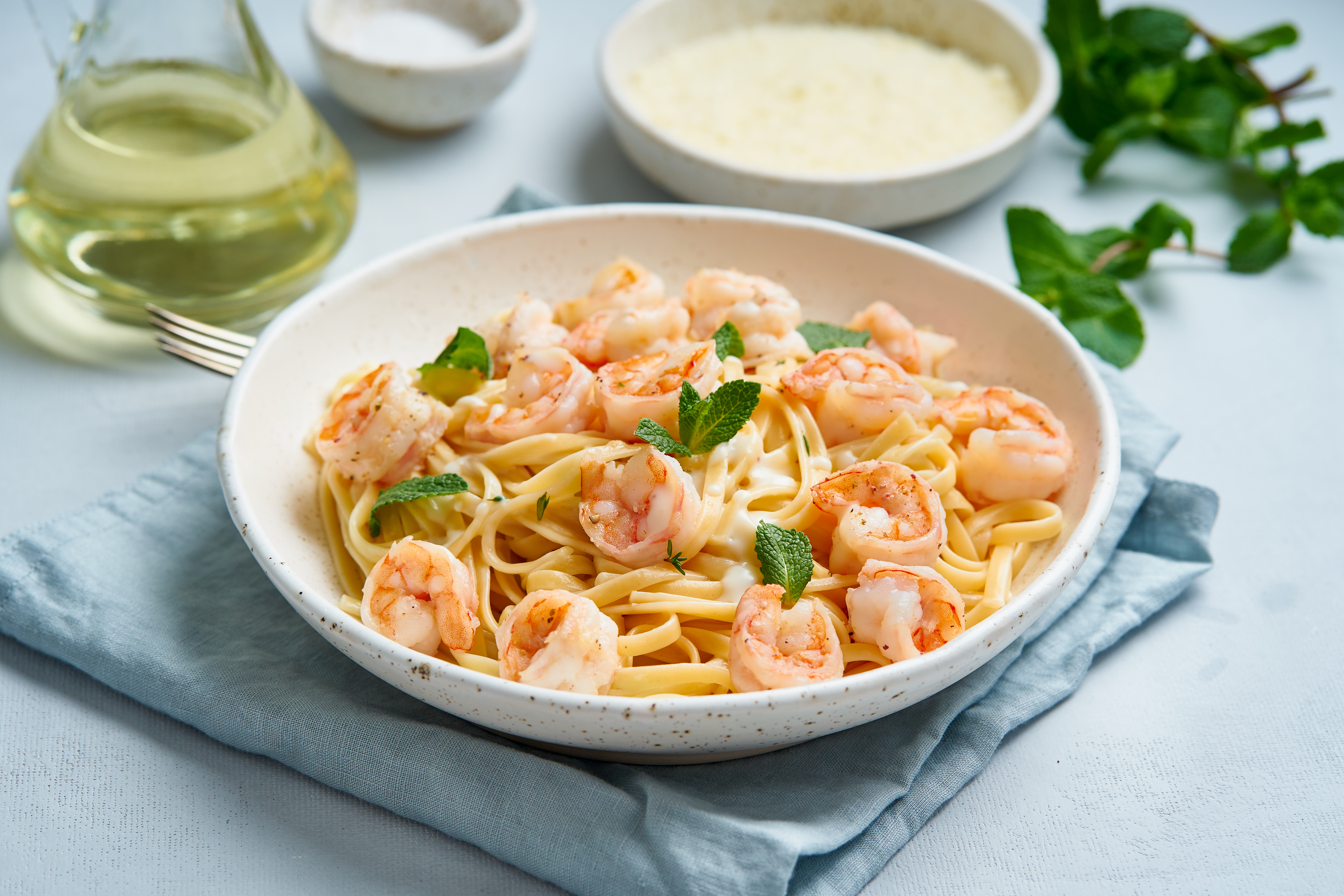 Pasta con camarones, una receta para saborear a la hora del almuerzo