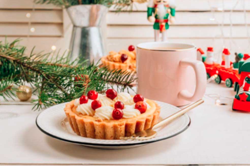 Receta de cheesecake navideño con queso azul francés