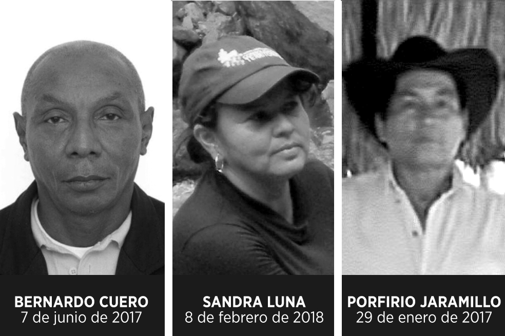 Estos tres líderes fueron asesinados sin recibir protección del Estado