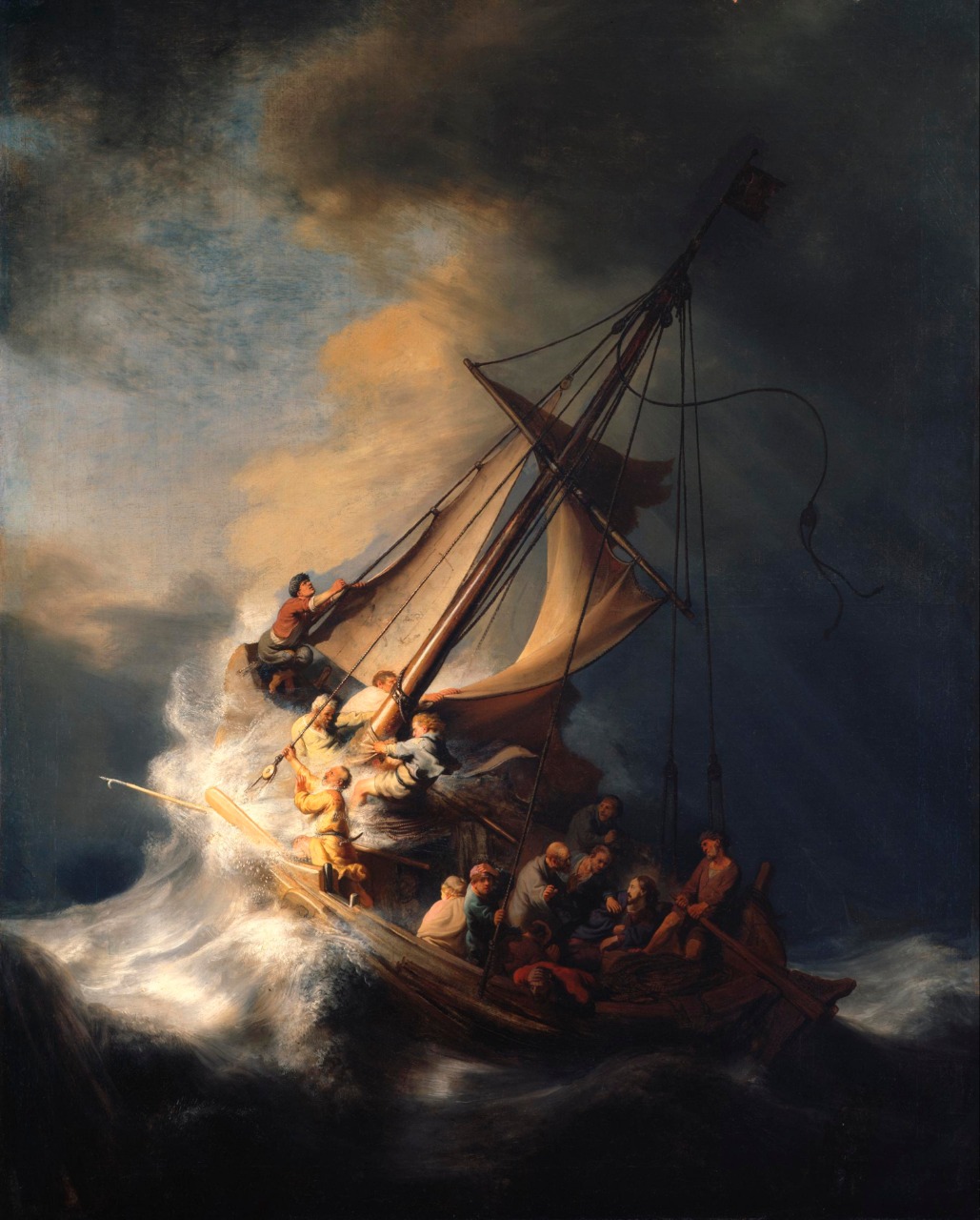 La obra de Rembrandt es el único paisaje marino que hizo y cuyo paradero aún se desconoce, luego de haber sido robado en 1990. El marco donde se encontraba ahora se exhibe vació en el Isabella Stewart Gardner Museum.