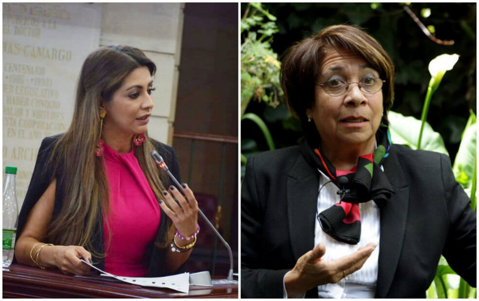 Adriana Magali Matiz, representante del Partido Conservador, y Aída Avella, senadora por la Lista de los Decentes, pidieron al Gobierno mayor compromiso para enfrentar el aumento de los feminicidios durante lo que va del año. / Izquierda: Twitter oficial de la representante. Derecha: EFE