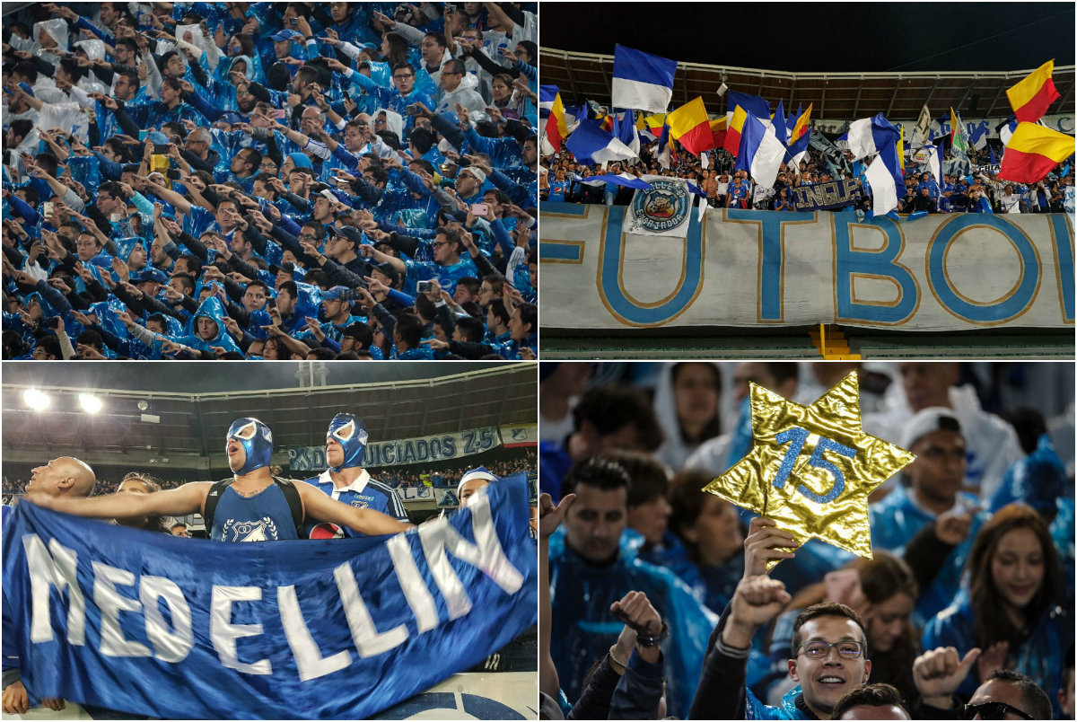 Fiesta azul en las tribunas de El Campín