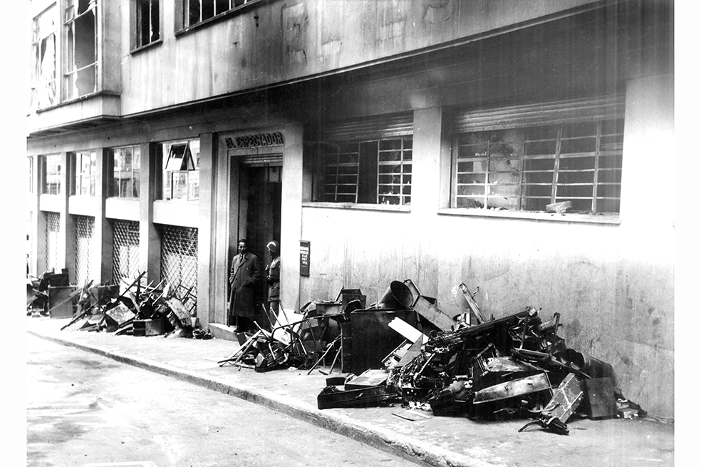 Así quedaron las sedes de El Tiempo y El Espectador luego del incendio en 1952
